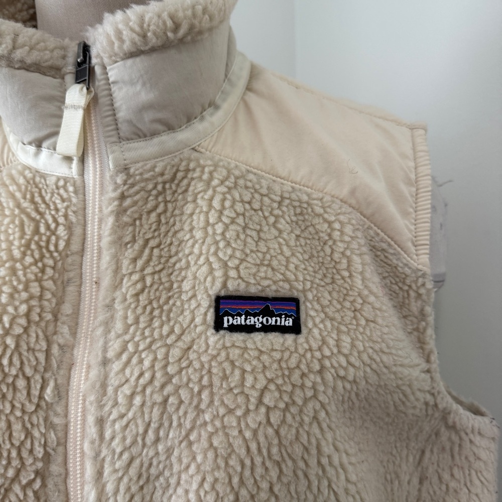 Patagonia XL Classic Retro X Cream Fleece Full Zip Vest - Picture 3 of 7